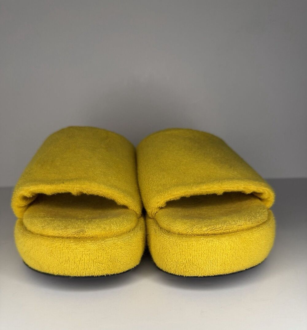 Terry Simon Miller Sz EUR 39 US 6.5 Yellow  Platform Wedge Open Toe Slide Sandal - Picture 2 of 7